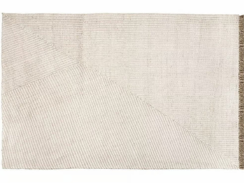 White resistant rug for living room, jute polyester handwoven, made by measure.