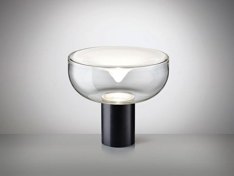 Leucos Aella T 45 cm – Transparent with White Spot, Matt Black structure