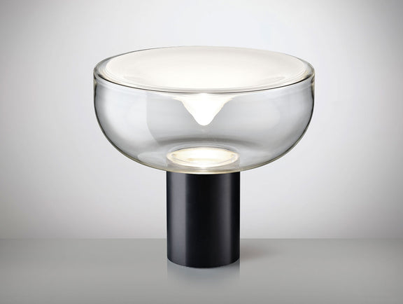 Leucos Aella T 54 cm – Transparent with White Spot, Matt Black structure