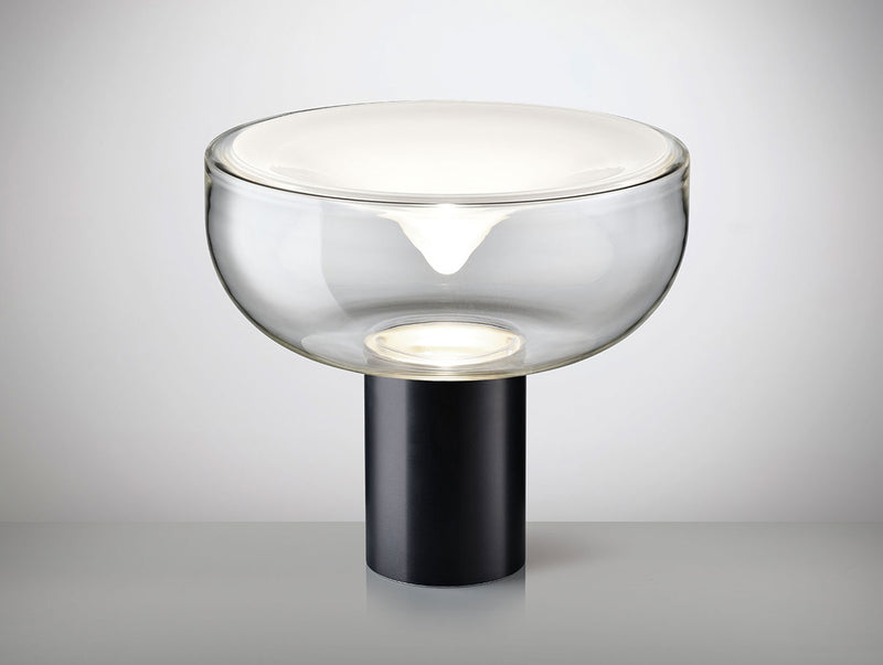 Leucos Aella T 54 cm – Transparent with White Spot, Matt Black structure