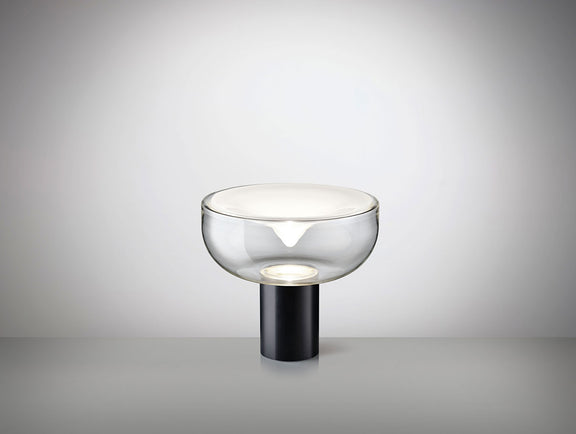 Leucos Aella T 30 cm – Transparent with White Spot, Matt Black structure