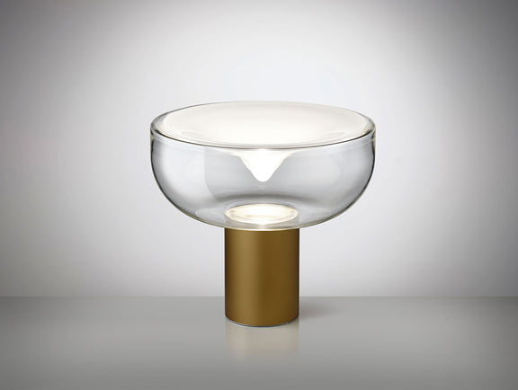 Leucos Aella T 45 cm – Transparent with White Spot, Matt Bronze structure