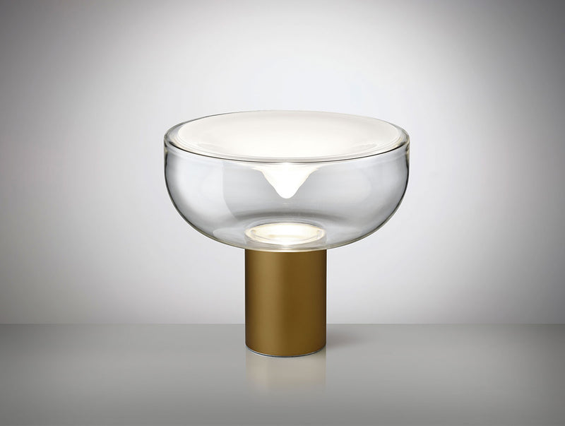 Leucos Aella T 45 cm – Transparent with White Spot, Matt Bronze structure