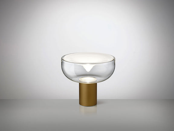 Leucos Aella T 30 cm – Transparent with White Spot, Matt Bronze structure
