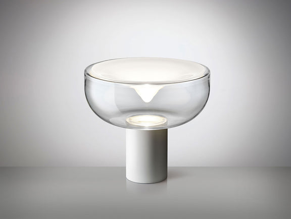 Leucos Aella T 45 cm – Transparent with White Spot, Matt White structure
