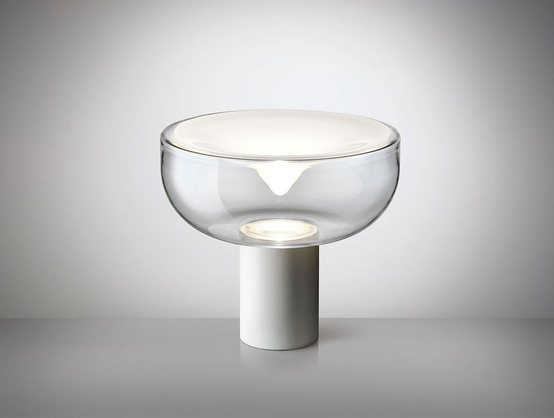 Leucos Aella T 45 cm – Transparent with White Spot, Matt White structure