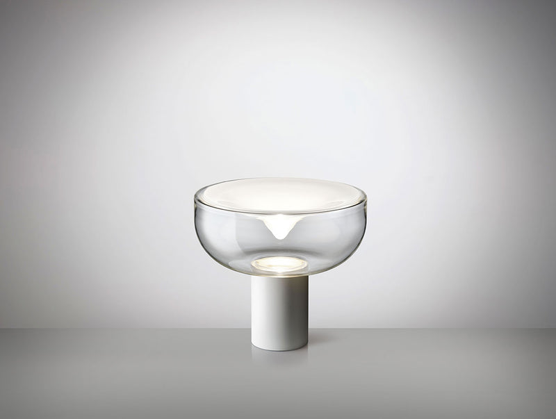 Leucos Aella T 30 cm – Transparent with White Spot, Matt White structure